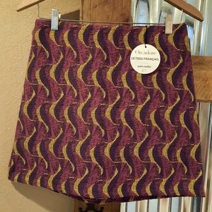 New purple op art mini skirt S Grain de Malice